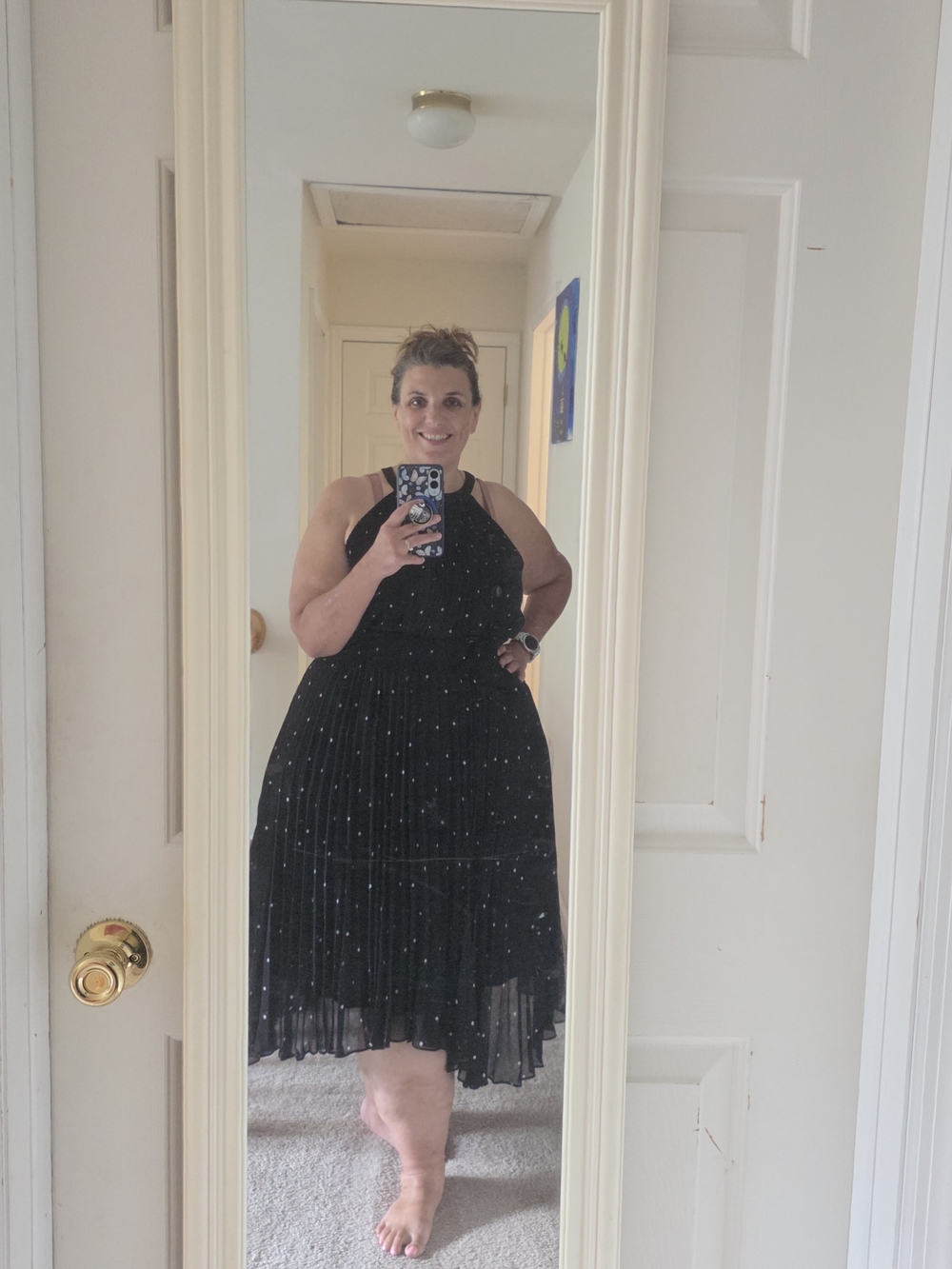 City Chic Black Sparkle Halter Midi Dress